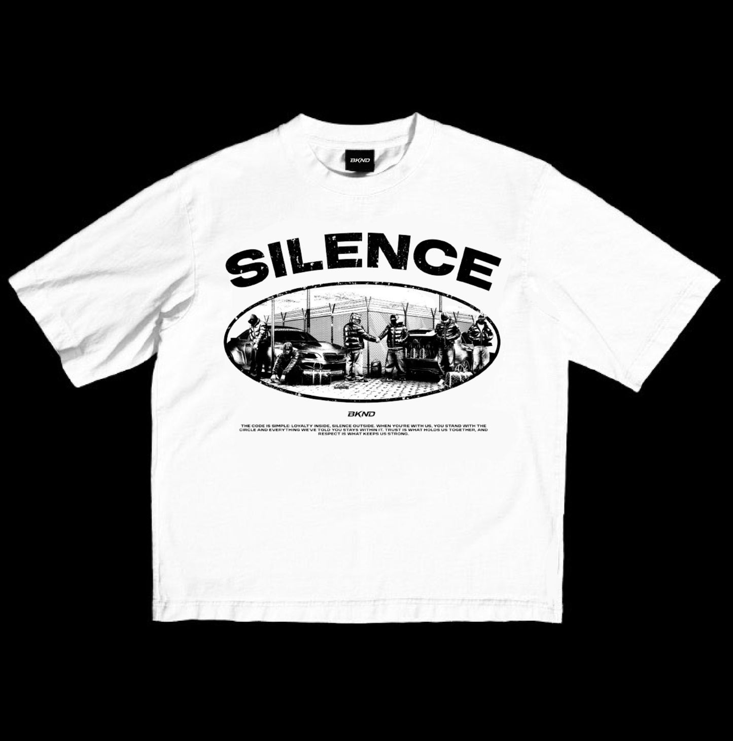 "SILENCE" Black & White Tee